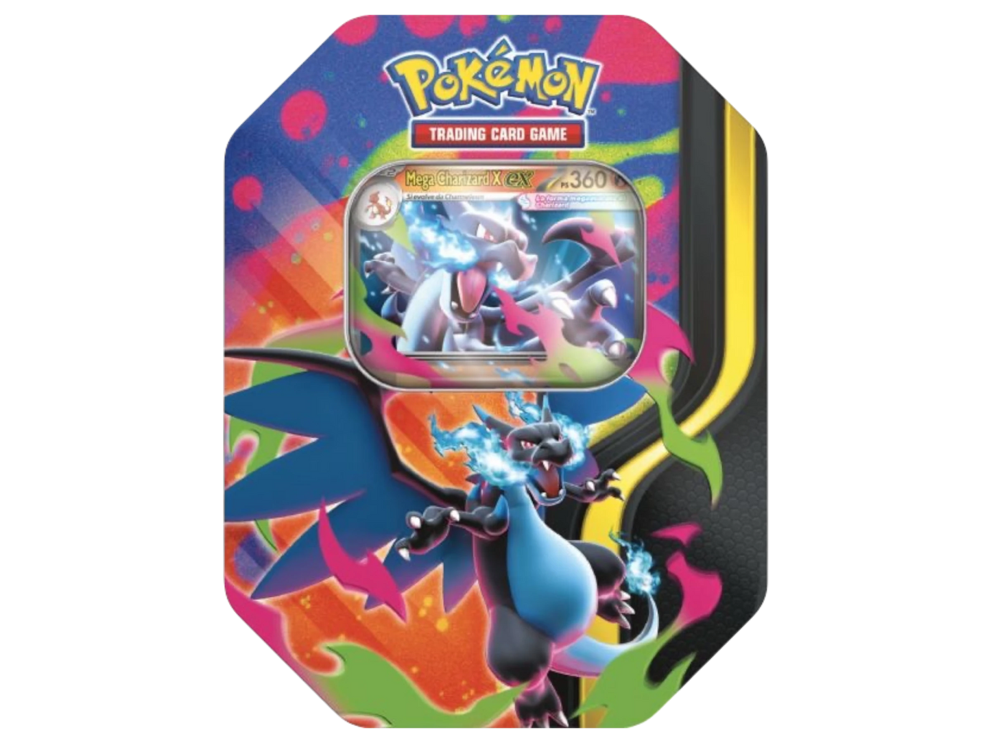 Tin Mega Charizard X ex Pokémon GCC – Box da Collezione con Carte e Bustine