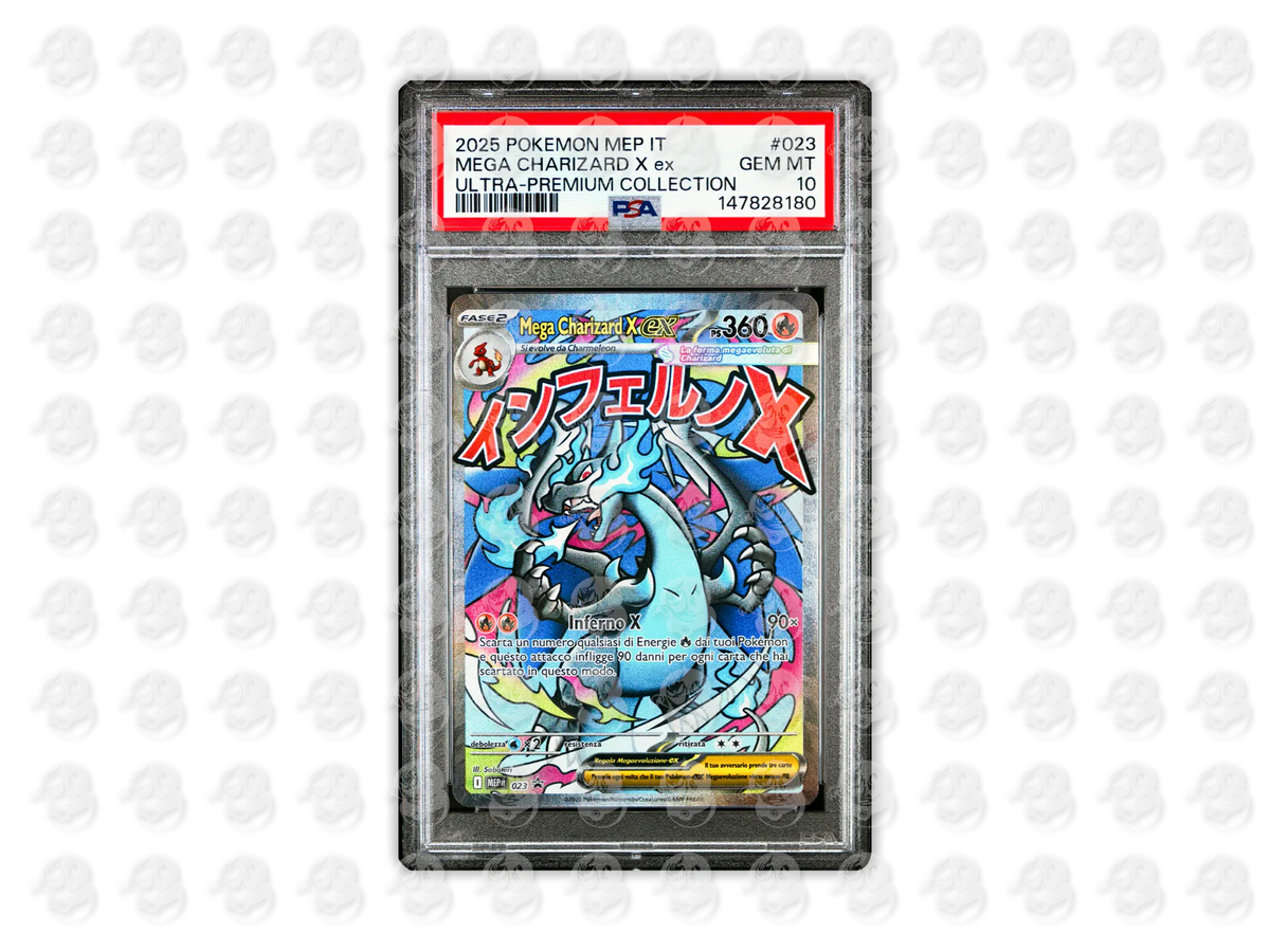 #023 MEGA CHARIZARD X EX - MEGA CHARIZARD X ex ULTRA-PREMIUM COLLECTION | PSA 10 | 2025 MEP IT-ME BLACK STAR PROMO