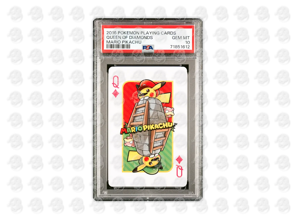 QUEEN OF DIAMONDS - - | PSA 10 | 2016 PLAYING CARDS MARIO PIKACHU