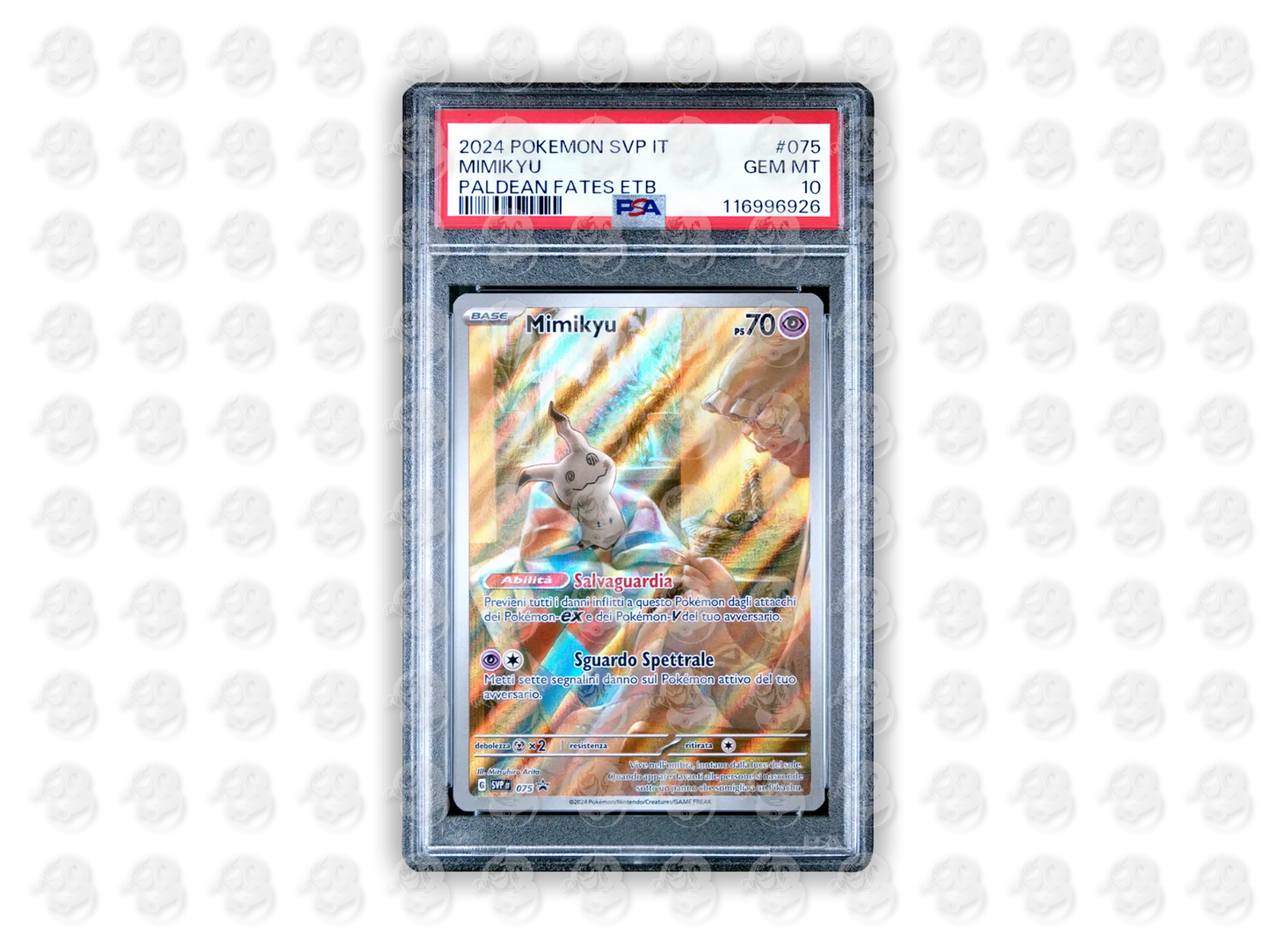 #075 MIMIKYU - PALDEAN FATES ELITE TRAINER BOX | PSA 10 | 2024 SVP IT-SV BLACK STAR PROMO