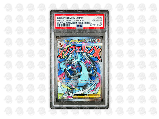 #023 MEGA CHARIZARD X EX - MEGA CHARIZARD X ex ULTRA-PREMIUM COLLECTION | PSA 10 | 2025 MEP IT-ME BLACK STAR PROMO