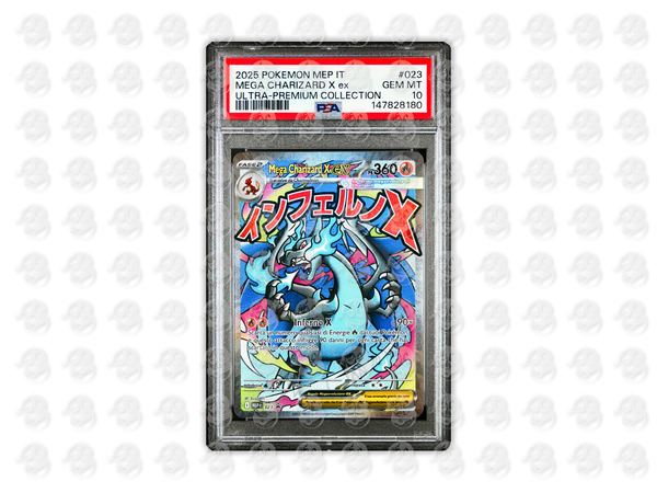 #023 MEGA CHARIZARD X EX - MEGA CHARIZARD X ex ULTRA-PREMIUM COLLECTION | PSA 10 | 2025 MEP IT-ME BLACK STAR PROMO