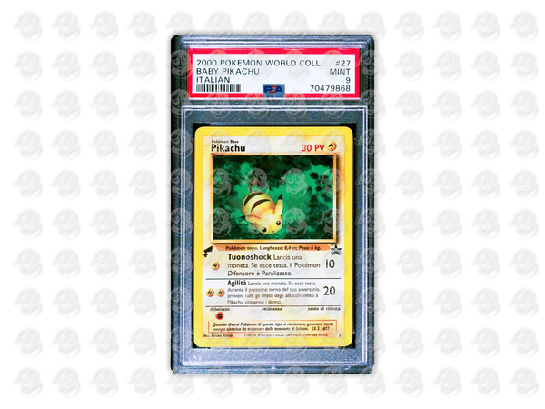 #27 BABY PIKACHU - ITALIAN | PSA 9 | 2000 PIKACHU WORLD