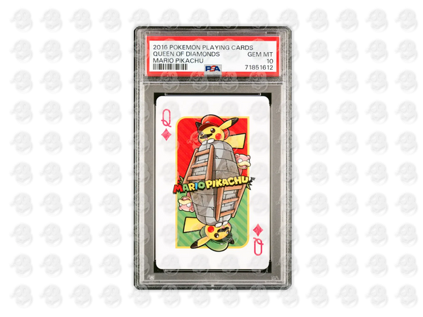 QUEEN OF DIAMONDS - - | PSA 10 | 2016 PLAYING CARDS MARIO PIKACHU