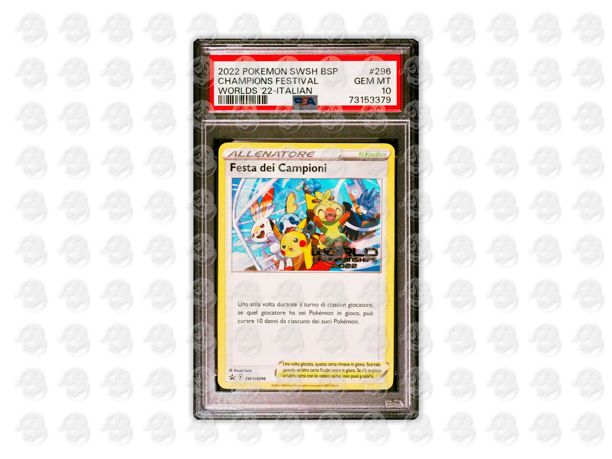 #296 CHAMPIONS FESTIVAL - WORLD CHAMPIONSHIPS 2022-ITALIAN | PSA 10 | 2022 BLACK STAR PROMO