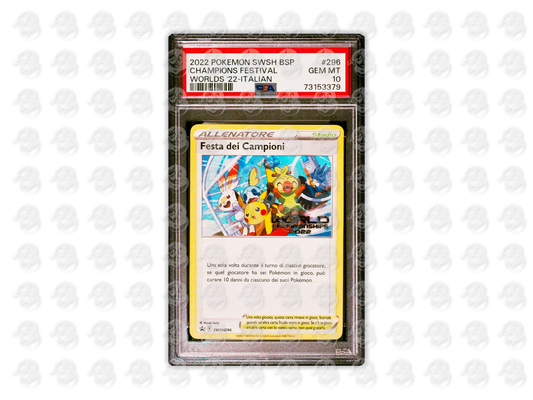 #296 CHAMPIONS FESTIVAL - WORLD CHAMPIONSHIPS 2022-ITALIAN | PSA 10 | 2022 BLACK STAR PROMO