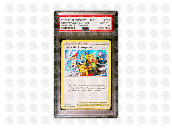 #296 CHAMPIONS FESTIVAL - WORLD CHAMPIONSHIPS 2022-ITALIAN | PSA 10 | 2022 BLACK STAR PROMO