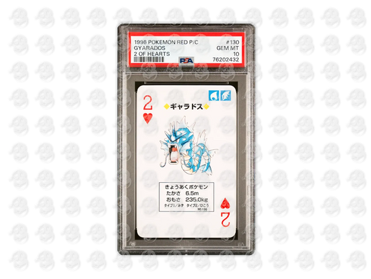 #130 GYARADOS - 2 OF HEARTS | PSA 10 | 1996 RED VERSION PLAYING CARDS