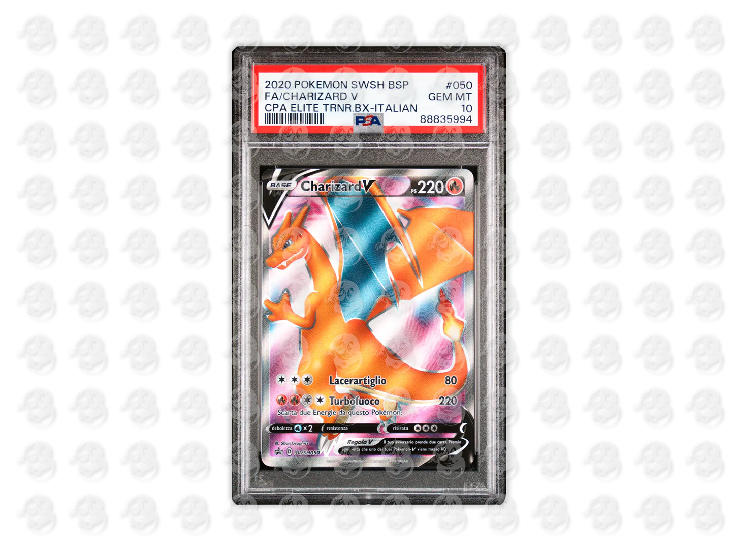 #50 FULL ART/CHARIZARD V - CHAMPION'S PATH ELITE TRAINER BOX-ITALIAN | PSA 10 | 2020 BLACK STAR PROMO