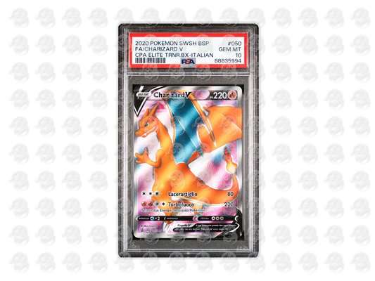#50 FULL ART/CHARIZARD V - CHAMPION'S PATH ELITE TRAINER BOX-ITALIAN | PSA 10 | 2020 BLACK STAR PROMO