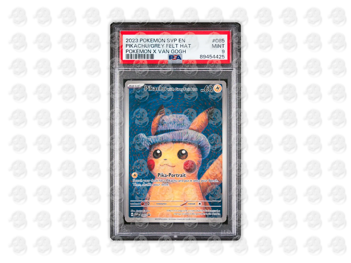 #085 PIKACHU WITH GREY FELT HAT - POKEMON X VAN GOGH | PSA 9 | 2023 SVP EN-SV BLACK STAR PROMO