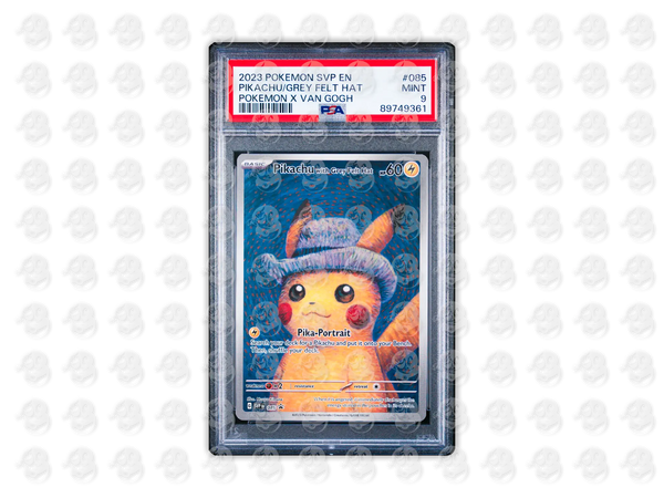 #085 PIKACHU WITH GREY FELT HAT - POKEMON X VAN GOGH | PSA 9 | 2023 SVP EN-SV BLACK STAR PROMO