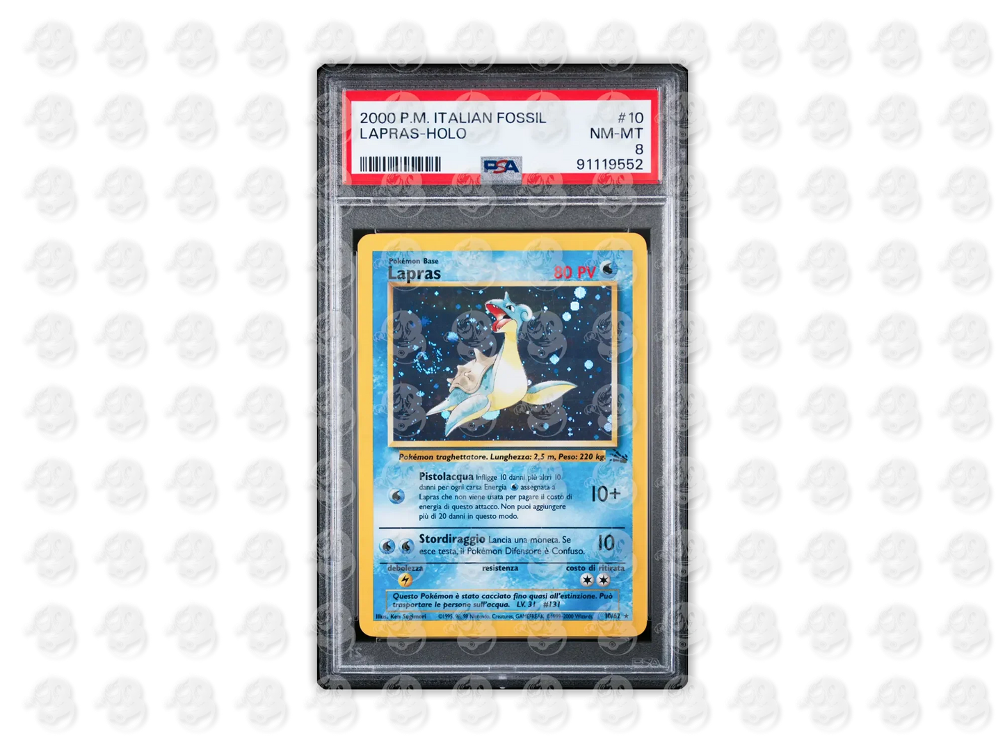 #10 LAPRAS-HOLO - - | PSA 8 | 2000 FOSSIL