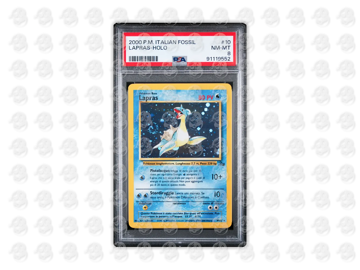 #10 LAPRAS-HOLO - - | PSA 8 | 2000 FOSSIL
